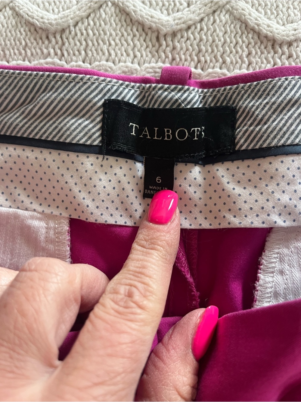 Talbots Fuchsia Straight-Leg Capri Curvy style Pants Size 6 - Picture 12 of 14